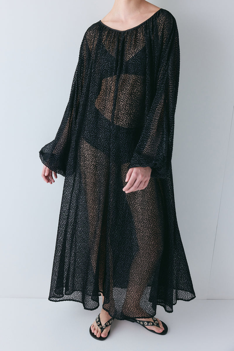 Fleur Sheer Maxi Dress Black