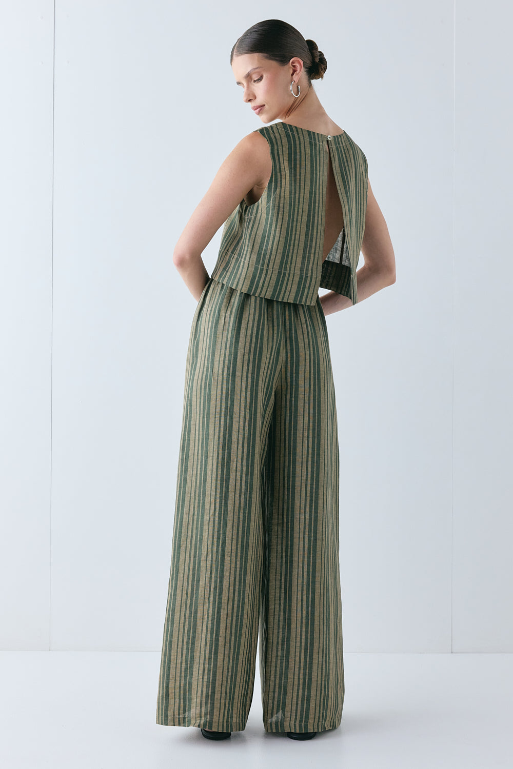 Hadley Linen Pants Olive Stripe