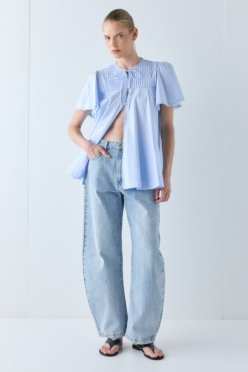 Henriette Smock Top Sky