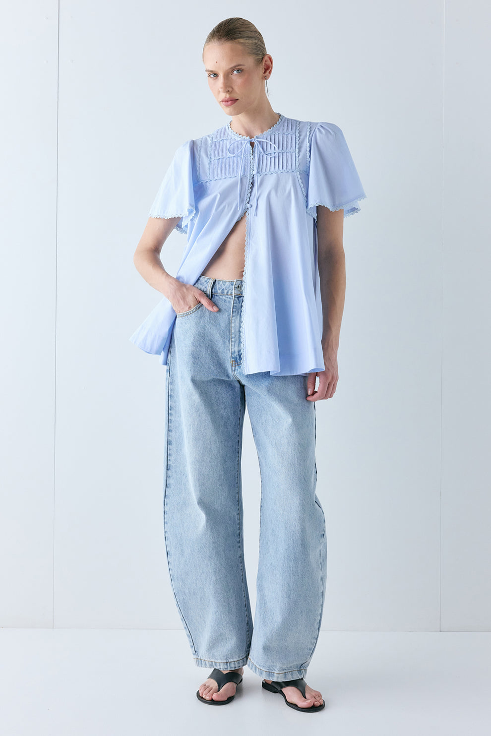 Henriette Smock Top Sky