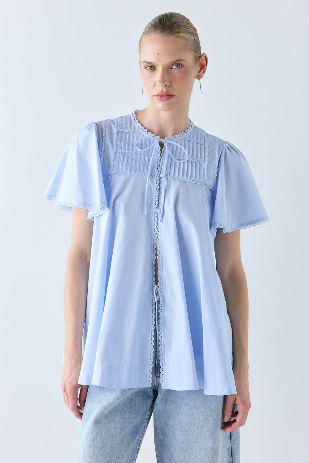 Henriette Smock Top Sky - size:Karolina:AU 6 / US 2