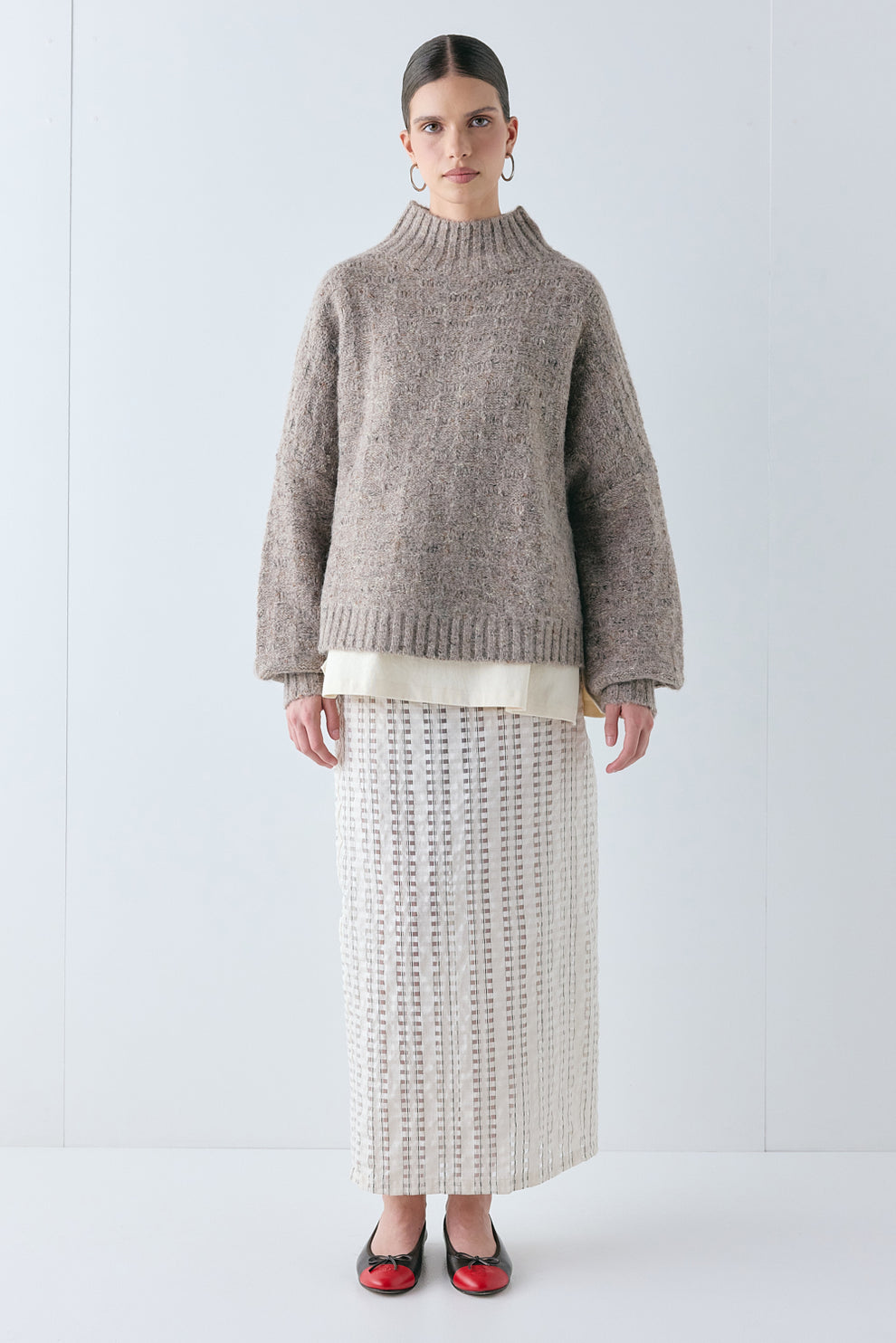 Frances Knit Jumper Taupe Marle - size:Miah:AU 6 / US 2