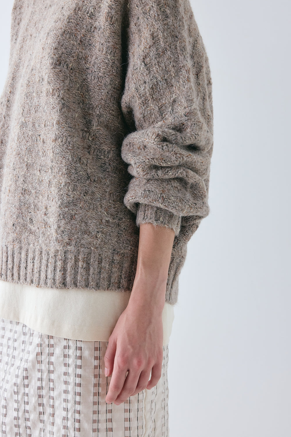 Frances Knit Jumper Taupe Marle