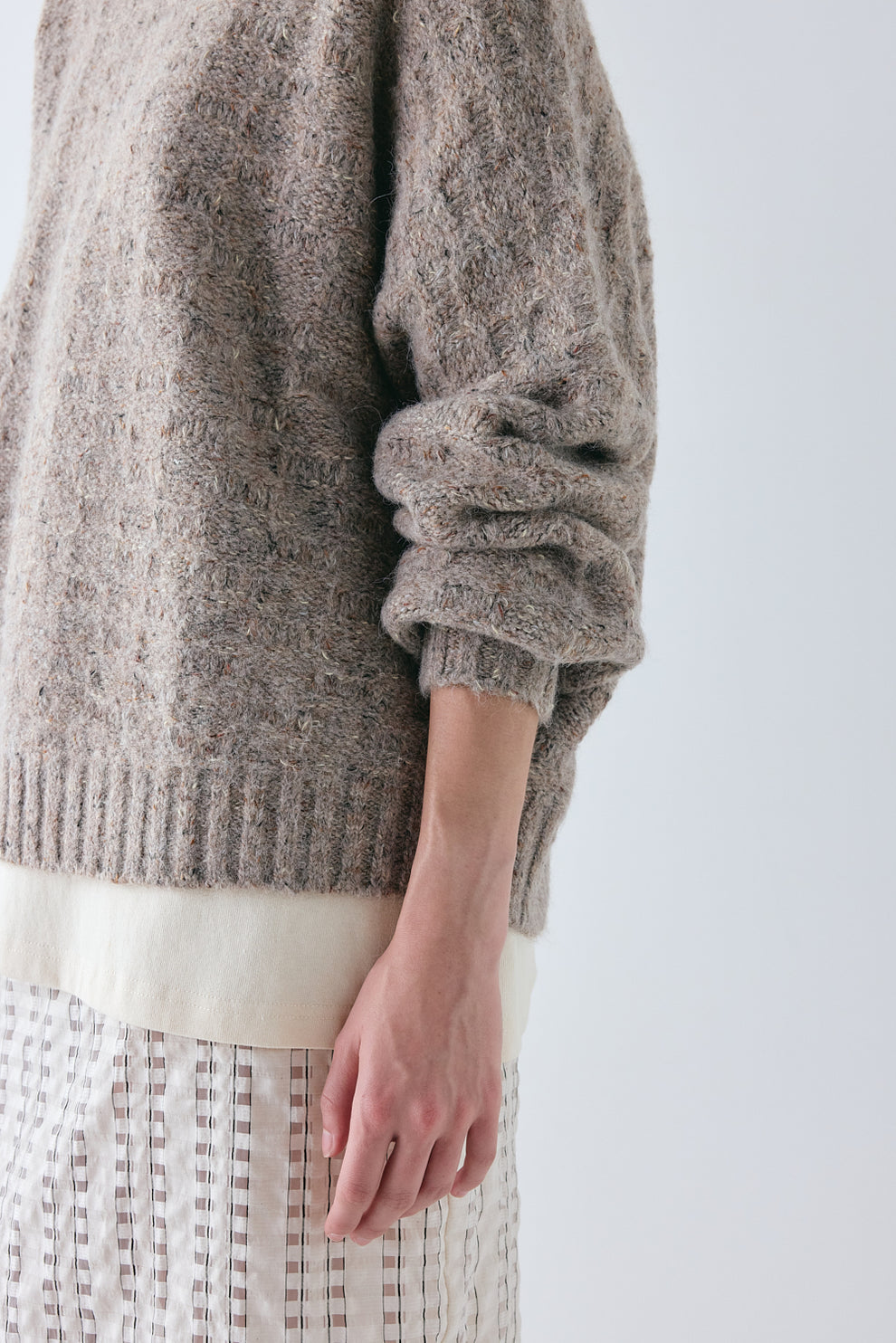 Frances Knit Jumper Taupe Marle