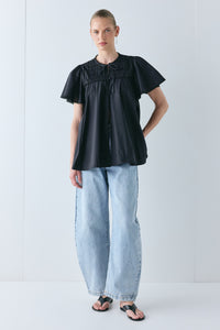 Henriette Smock Top Black