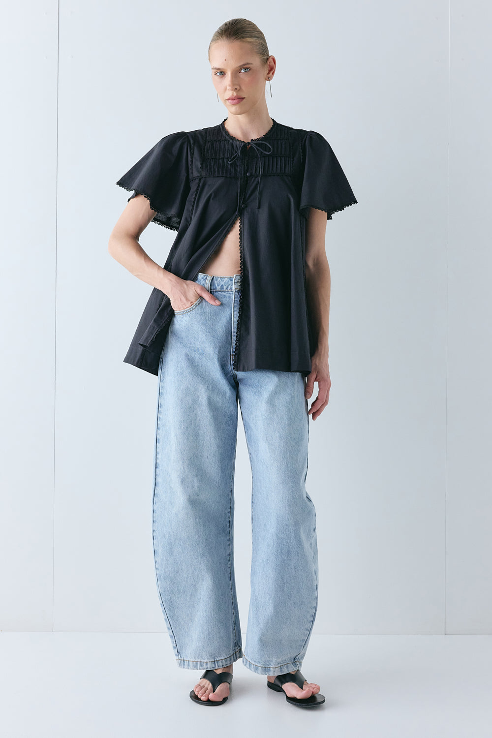 Henriette Smock Top Black