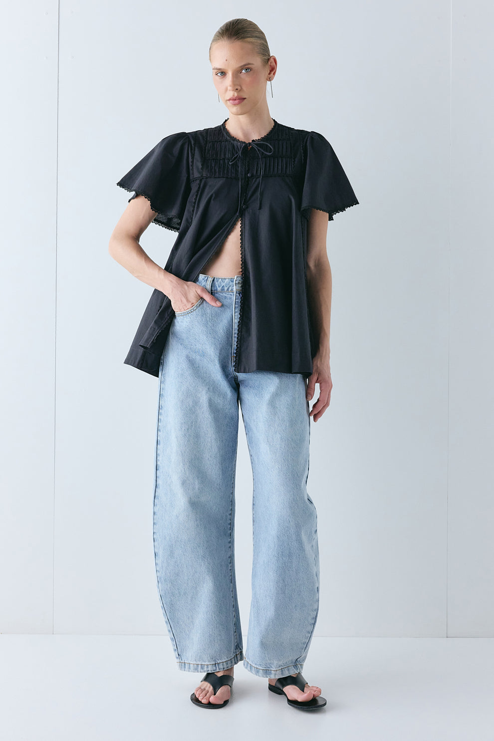 Henriette Smock Top Black