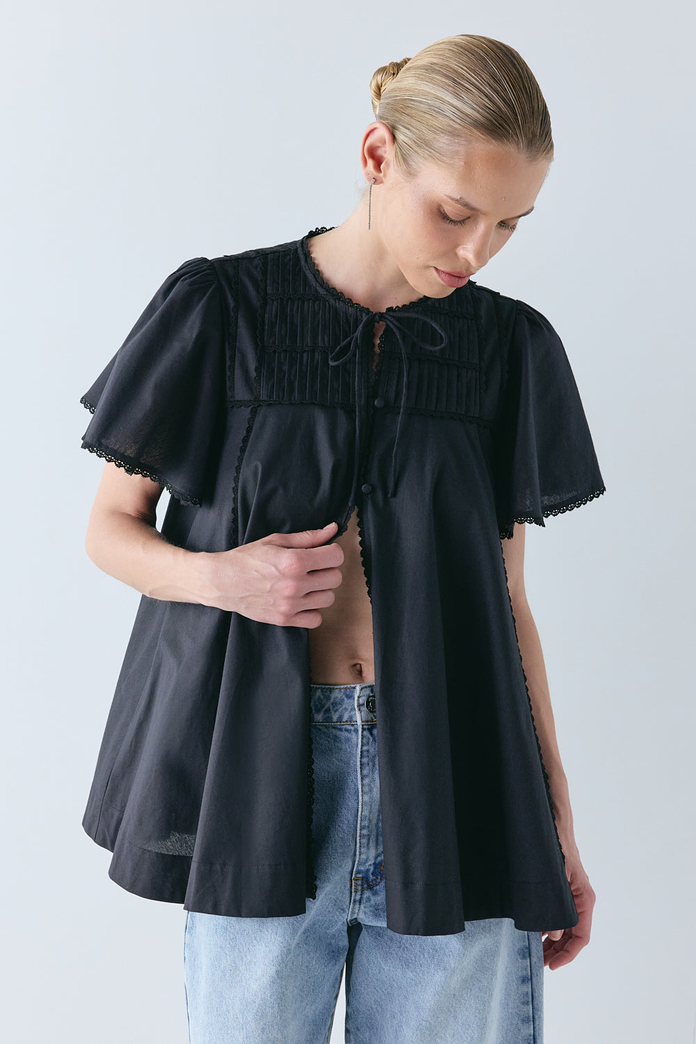 Henriette Smock Top Black