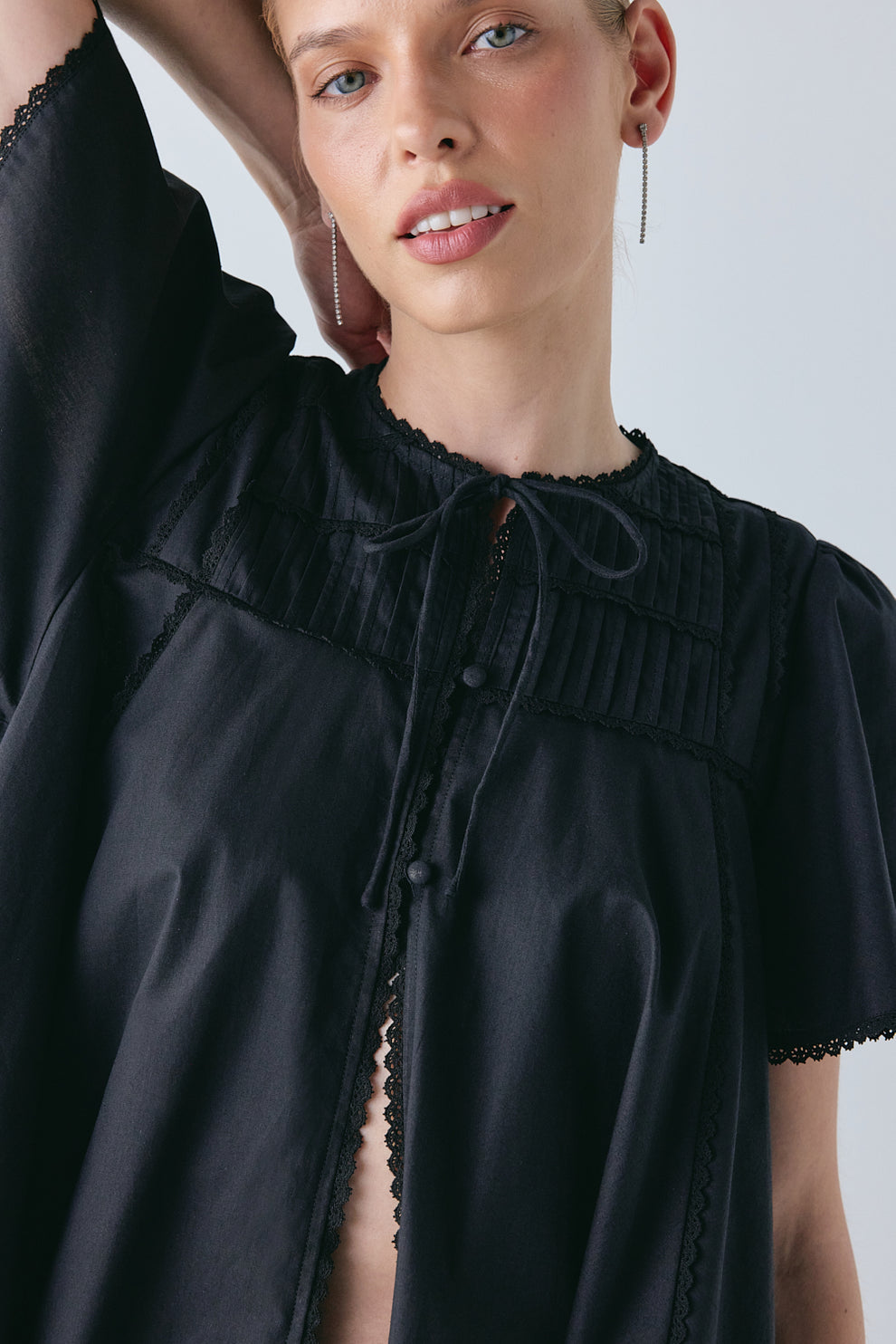 Henriette Smock Top Black