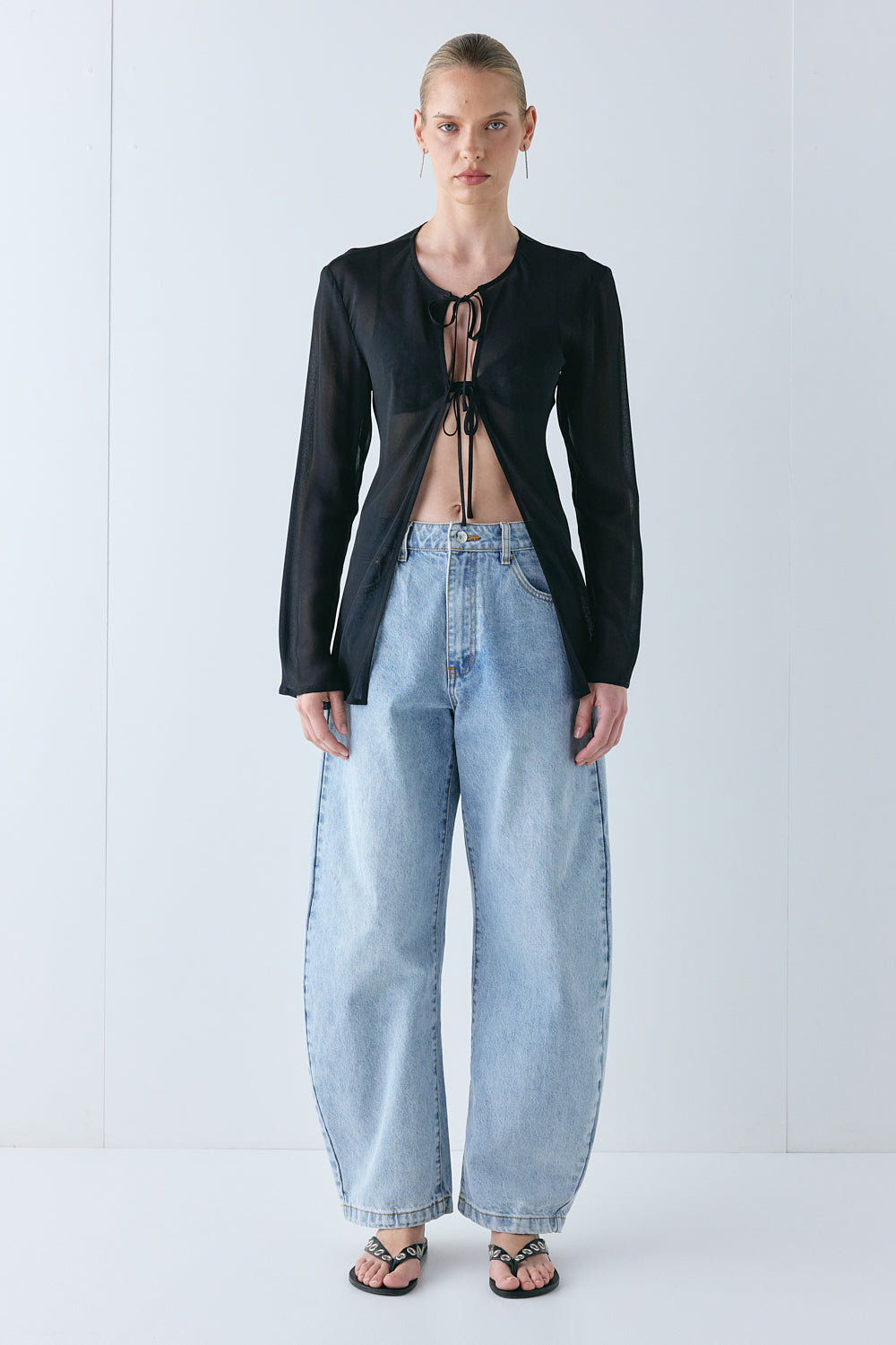 Delphie Sheer Top Black - size:Karolina:AU 6 / US 2