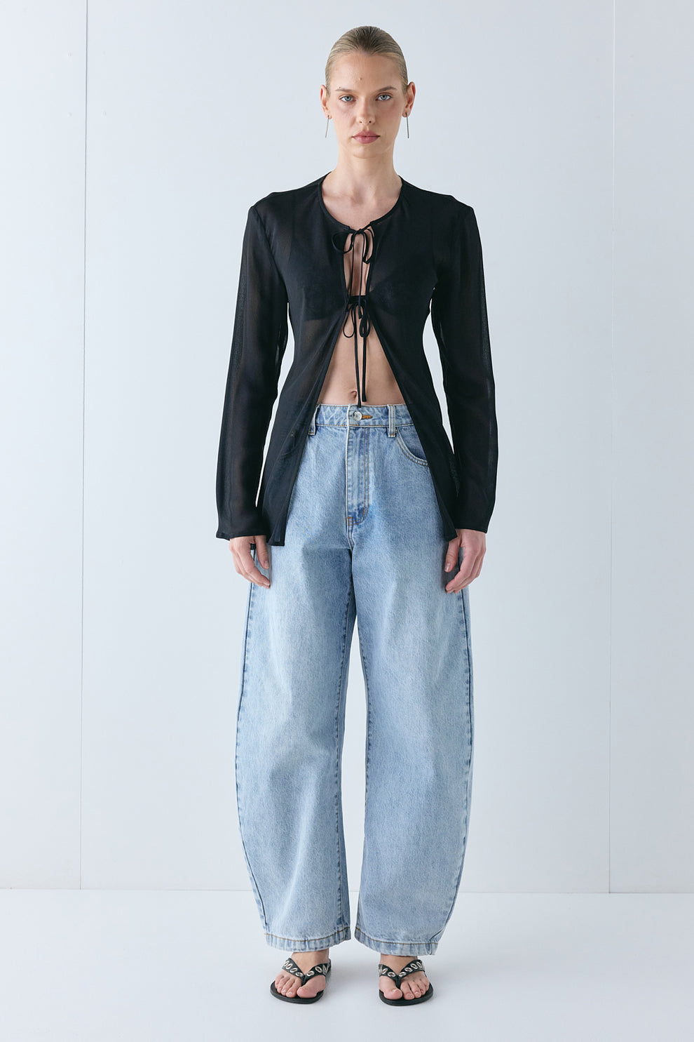 Delphie Sheer Top Black - size:Karolina:AU 6 / US 2