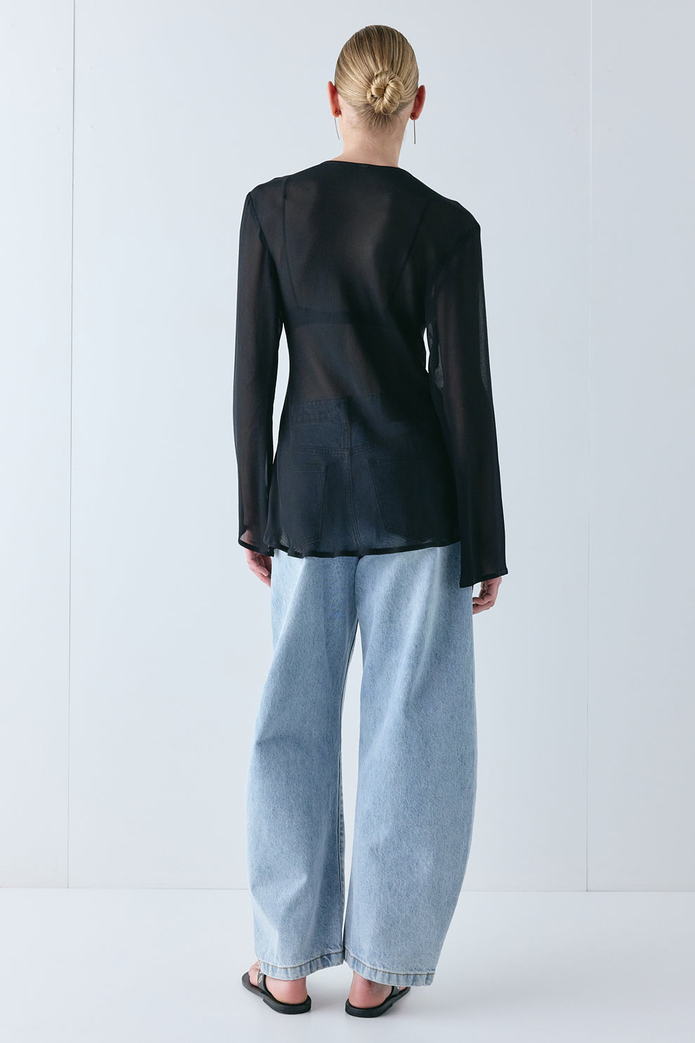 Delphie Sheer Top Black 