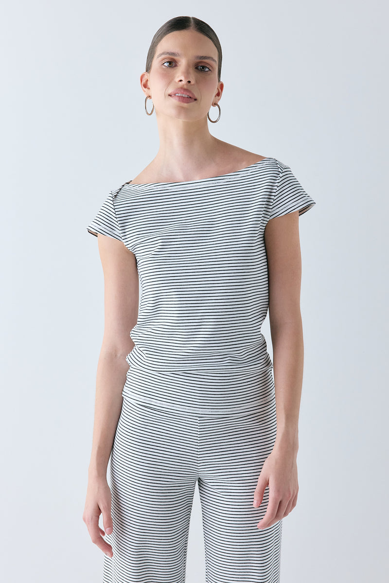 Kaia Top Black Stripe - size:Miah:AU 6 / US 2