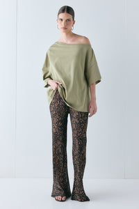 Remi Sheer Pants Brown Leopard