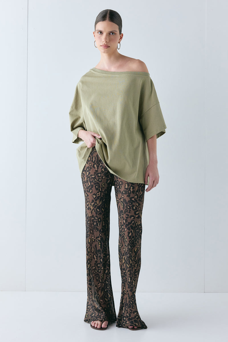 Remi Sheer Pants Brown Leopard - size:Miah:AU 6 / US 2
