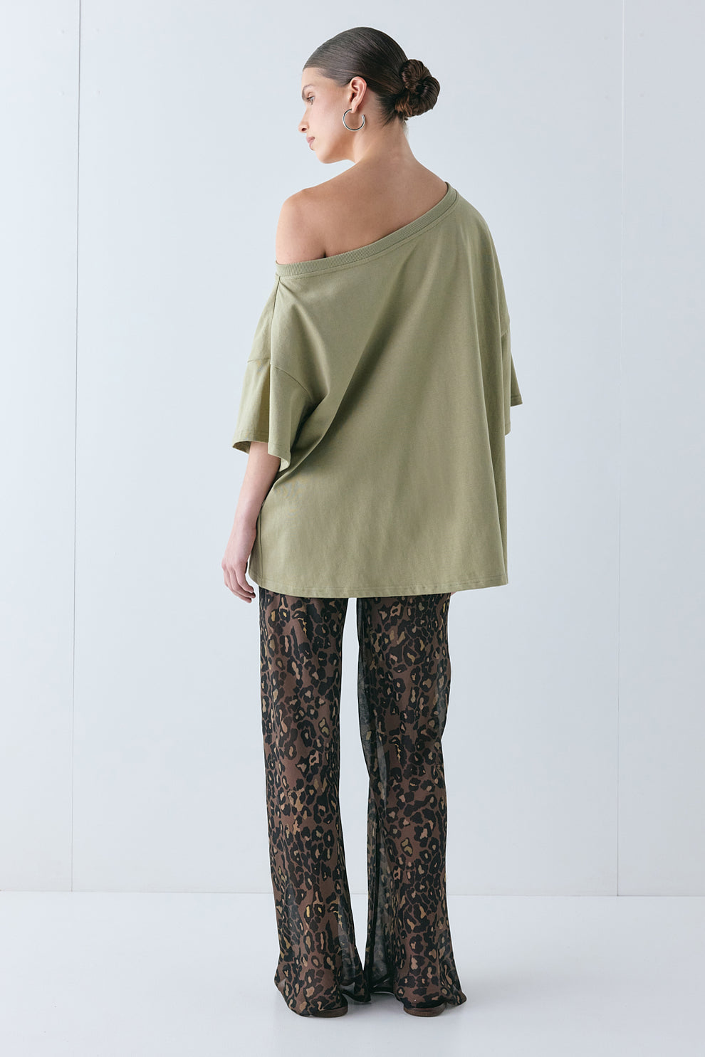 Remi Sheer Pants Brown Leopard