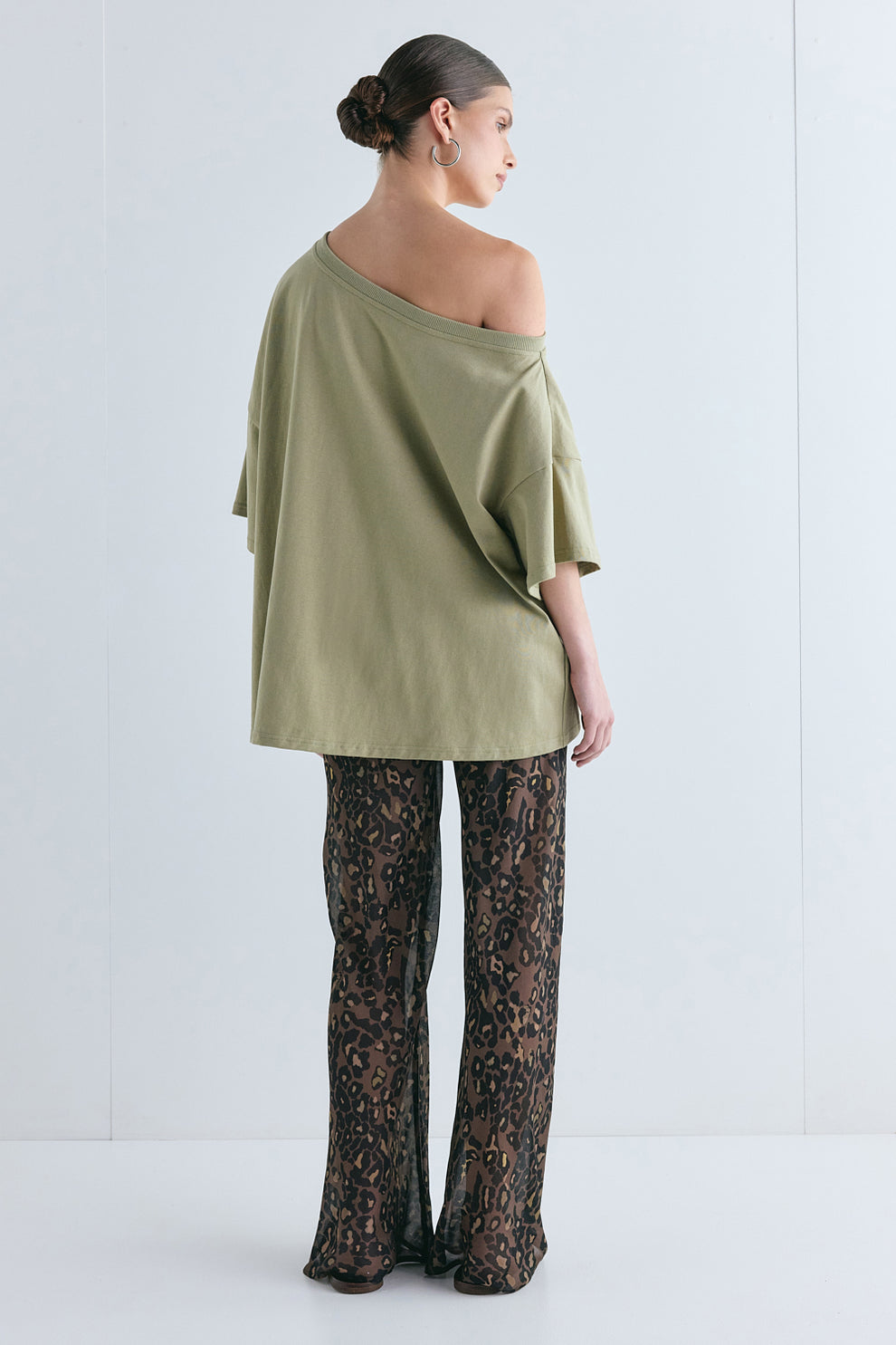 Remi Sheer Pants Brown Leopard