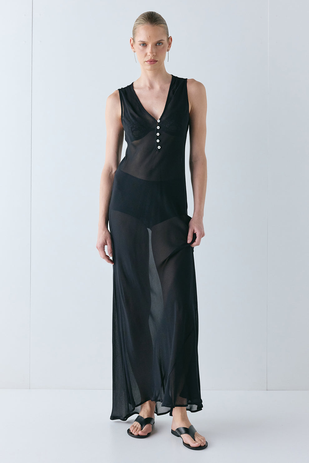 Luci Sheer Maxi Dress Black - size:Karolina:AU 6 / US 2