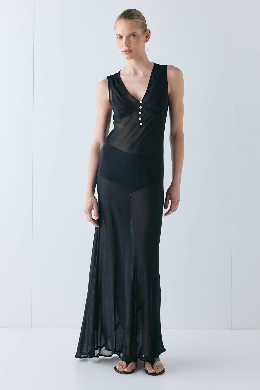 Luci Sheer Maxi Dress Black 