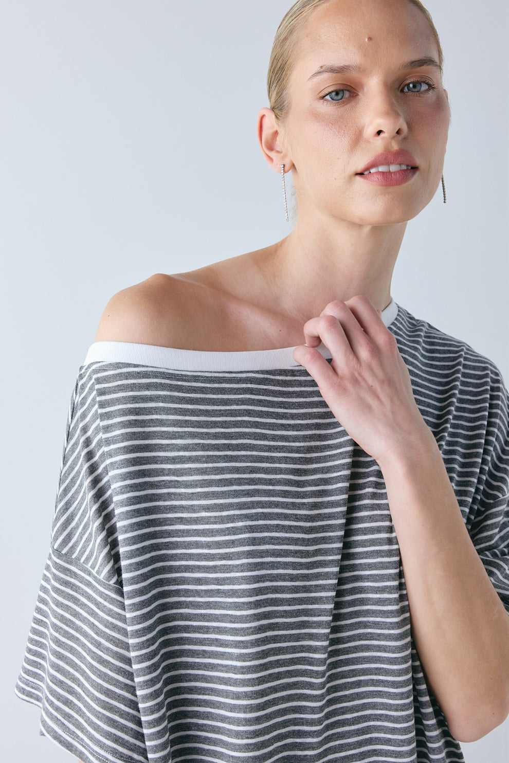 Blake Tee Charcoal Stripe