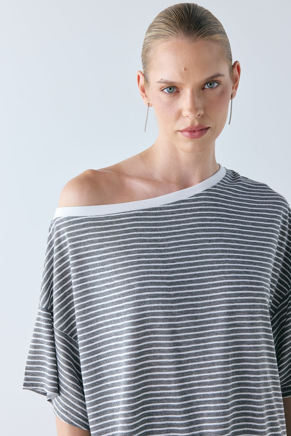 Blake Tee Charcoal Stripe