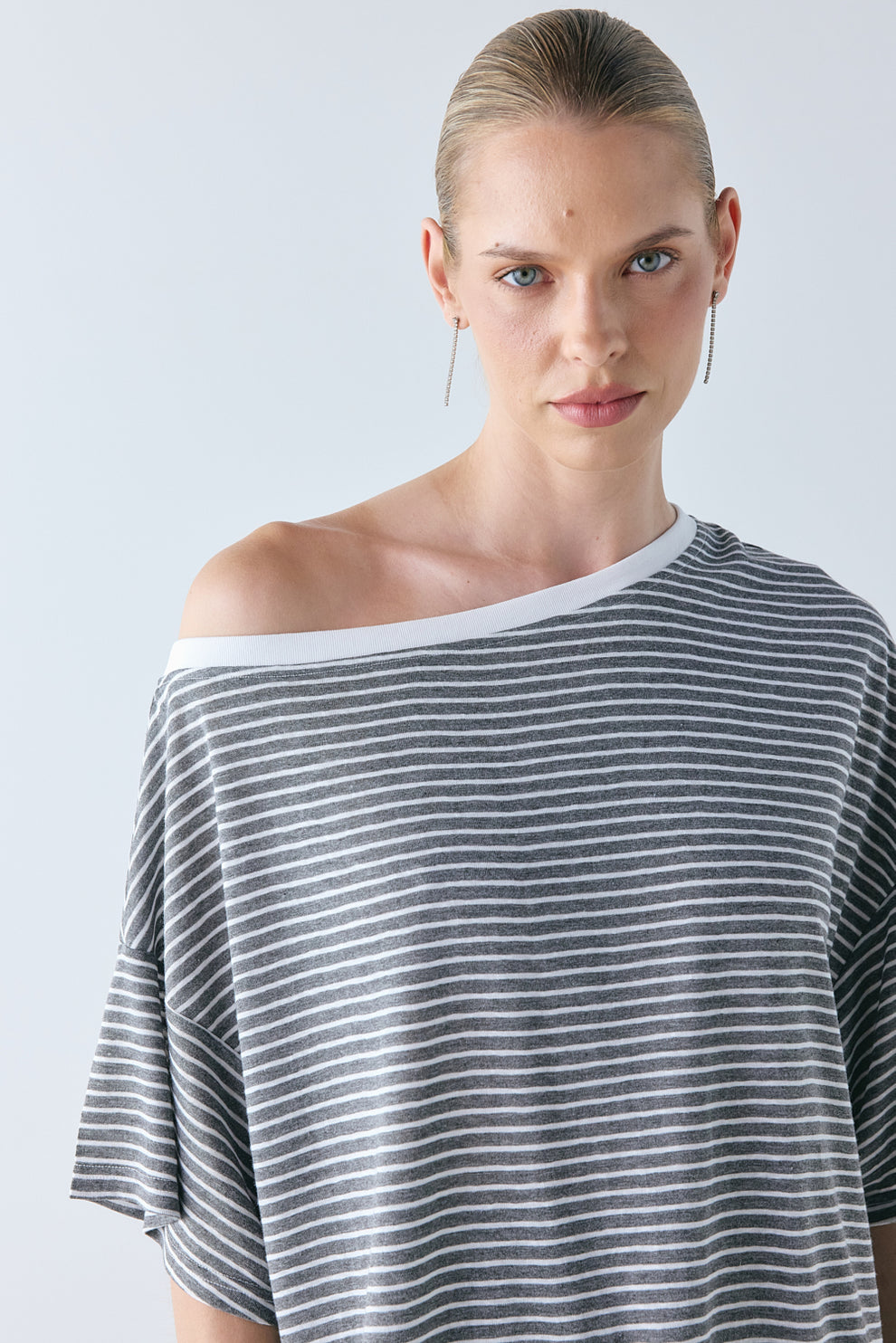 Blake Tee Charcoal Stripe