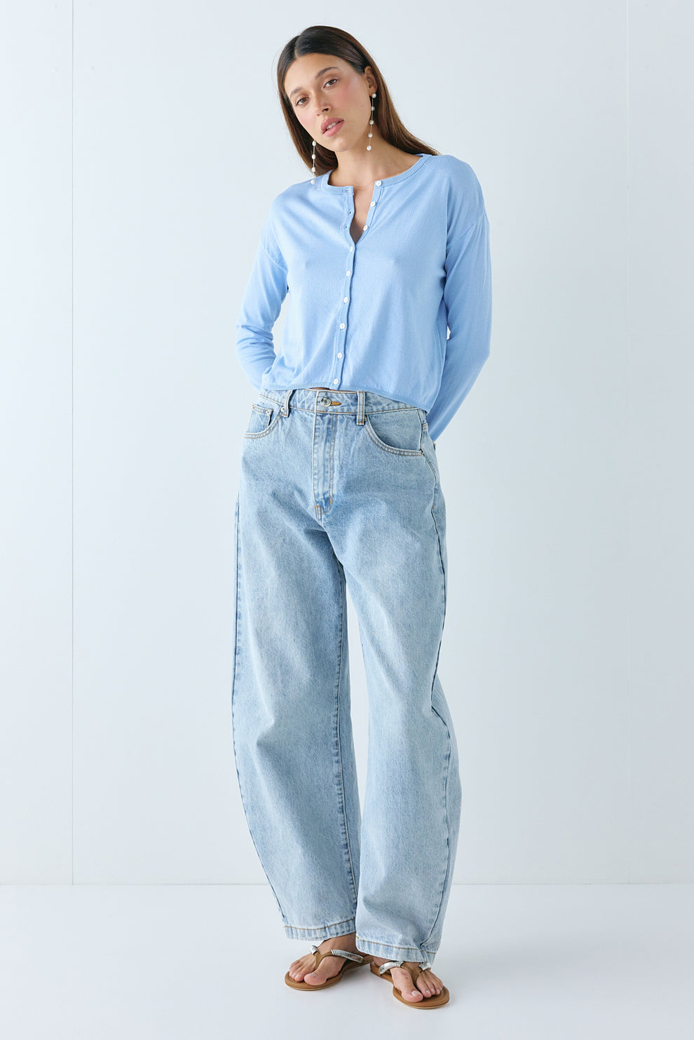 Finley Knit Cardigan Sky 