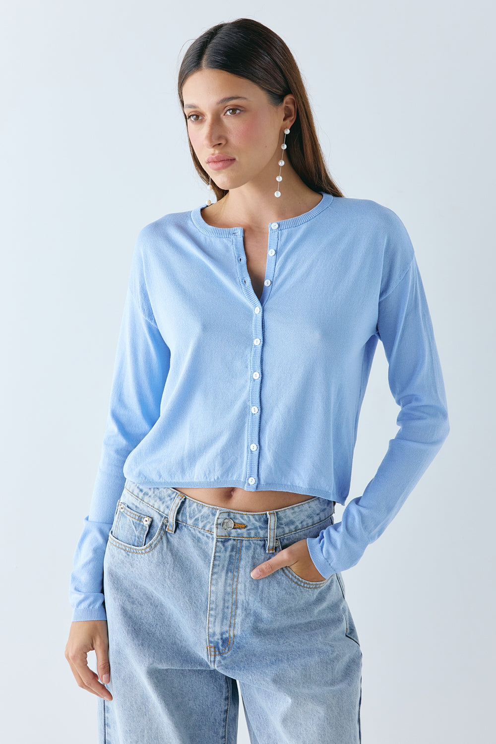 Finley Knit Cardigan Sky 