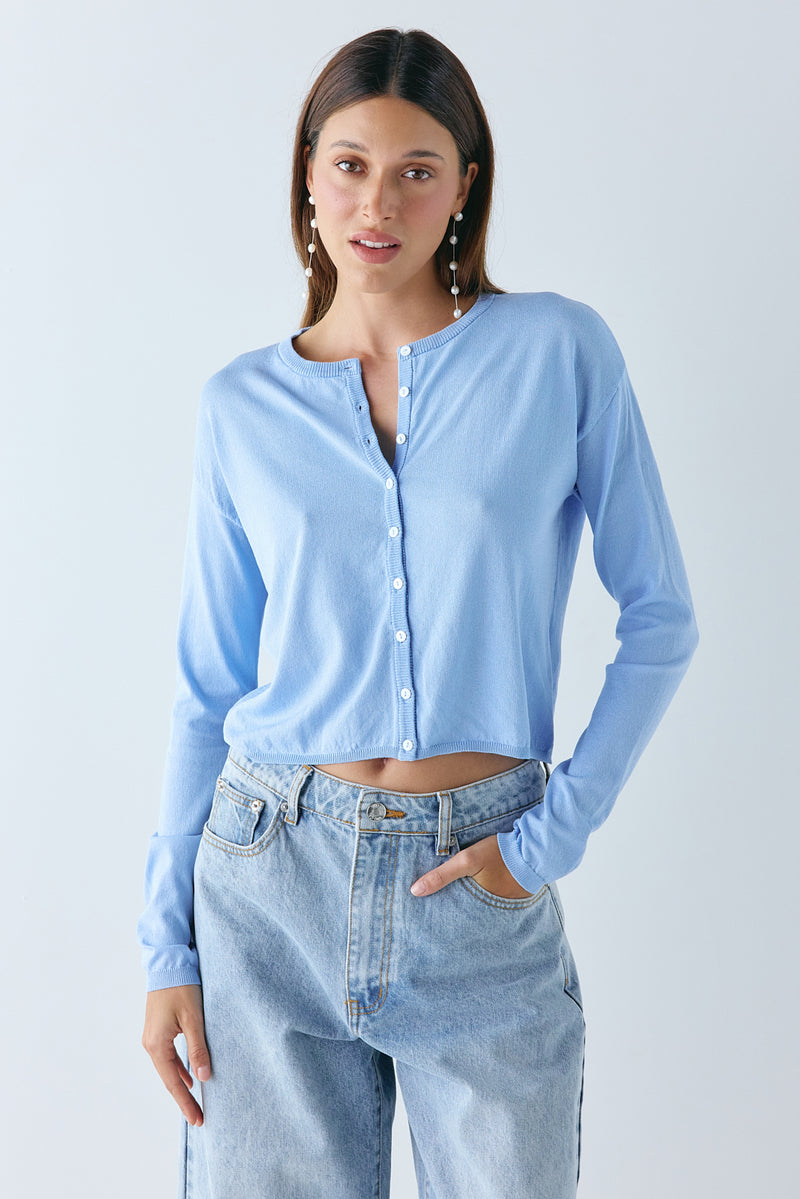 Finley Knit Cardigan Sky - size:Nuria:AU 6 / US 2