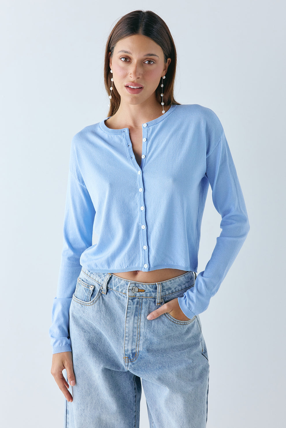 Finley Knit Cardigan Sky - size:Nuria:AU 6 / US 2