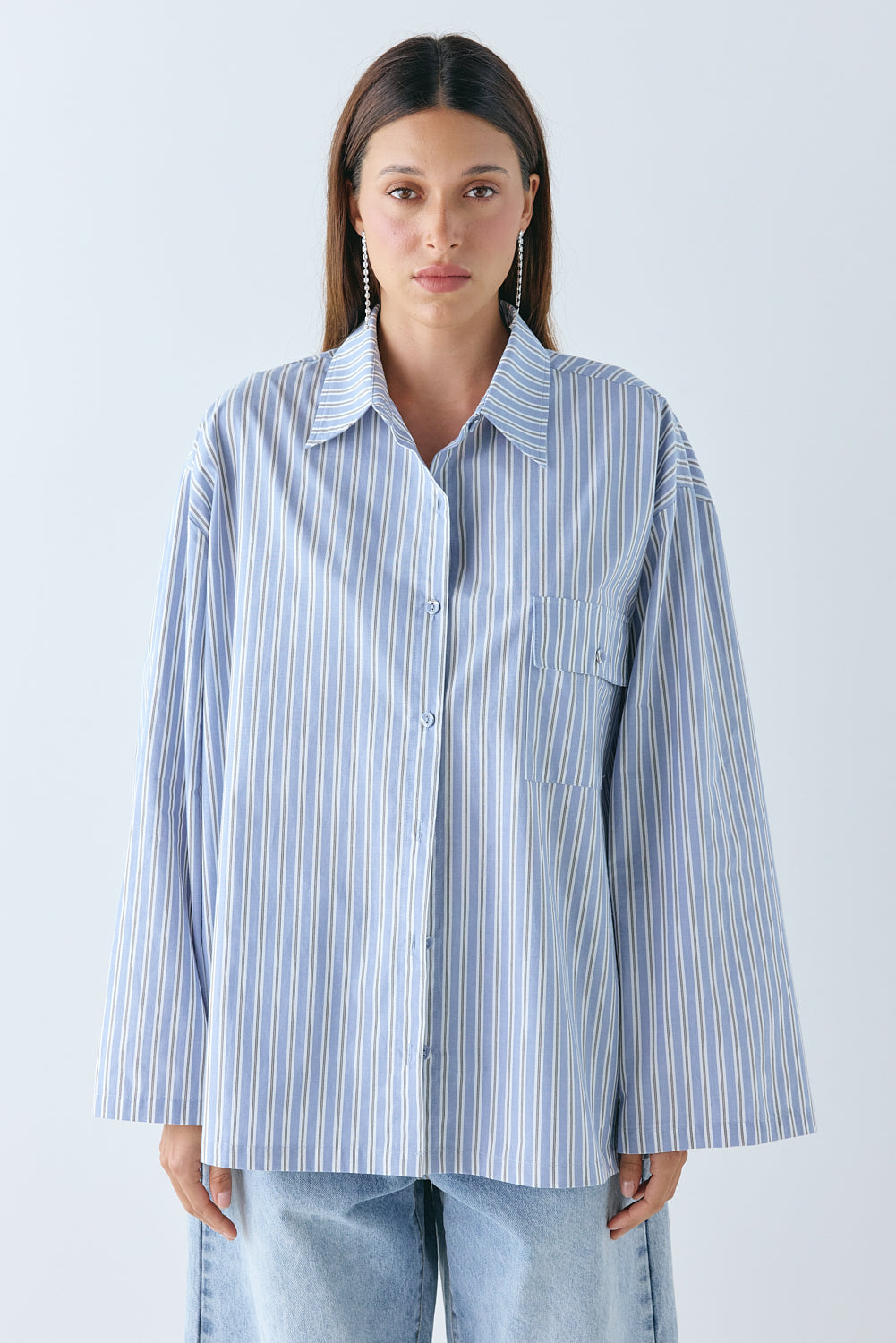 Vale Shirt Blue Stripe - size:Nuria:AU 6 / US 2