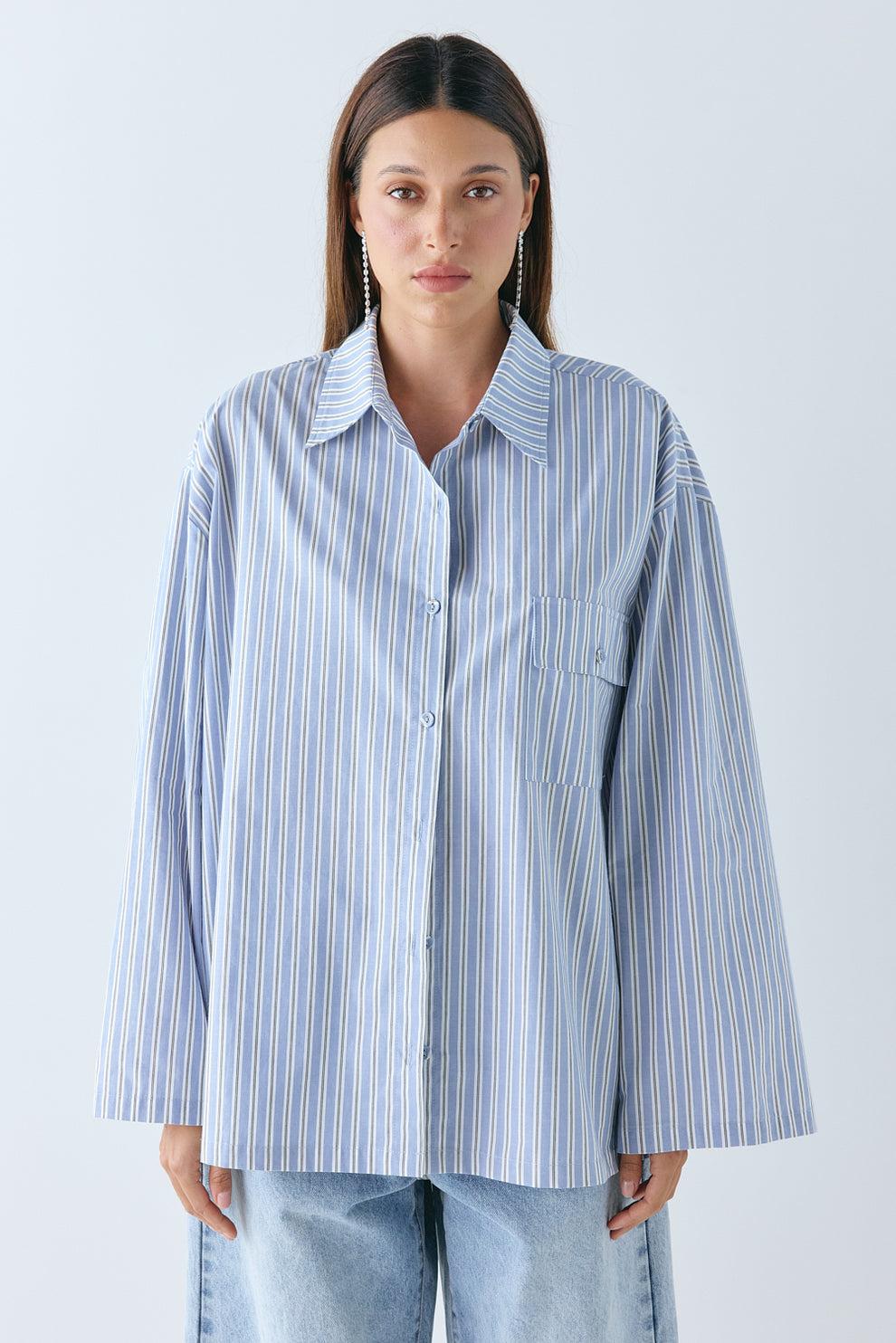 Vale Shirt Blue Stripe - size:Nuria:AU 6 / US 2