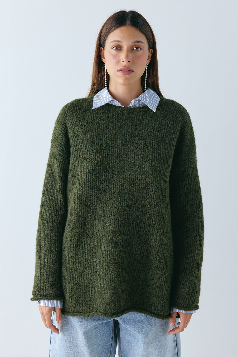 James Knit Jumper Khaki - size:Nuria:AU 6 / US 2