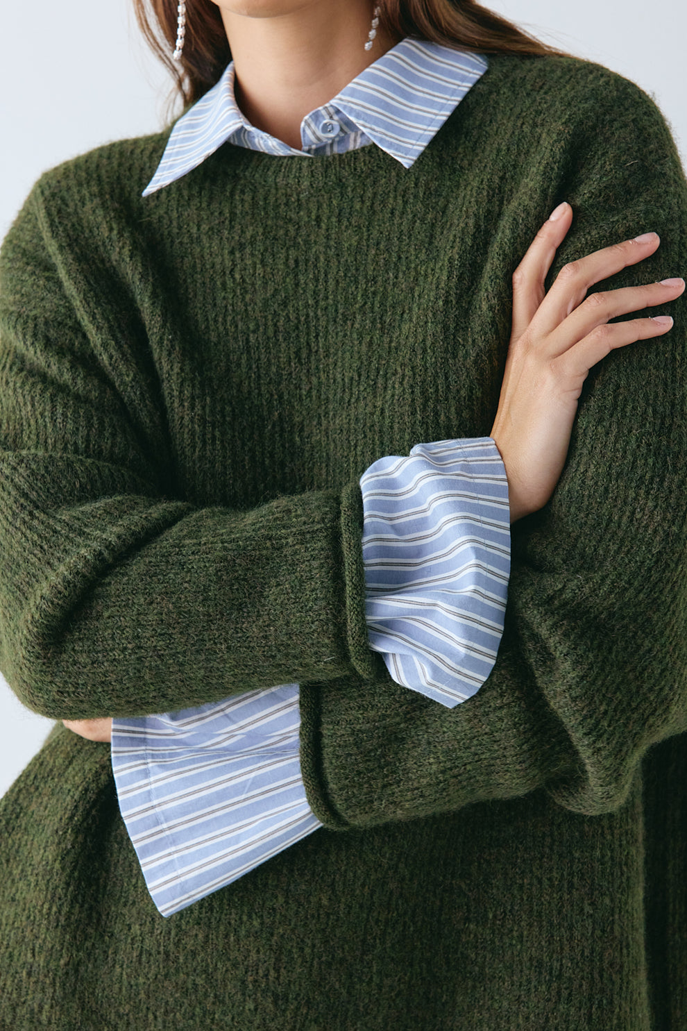 James Knit Jumper Khaki 