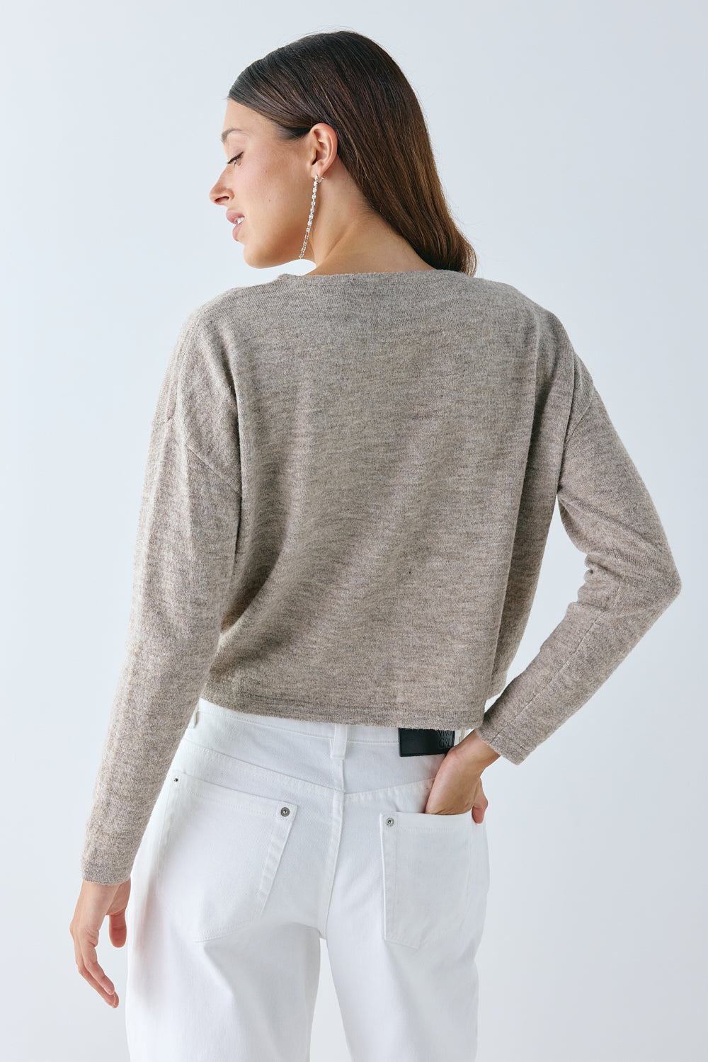 Sanne Knit Cardigan Taupe Marle
