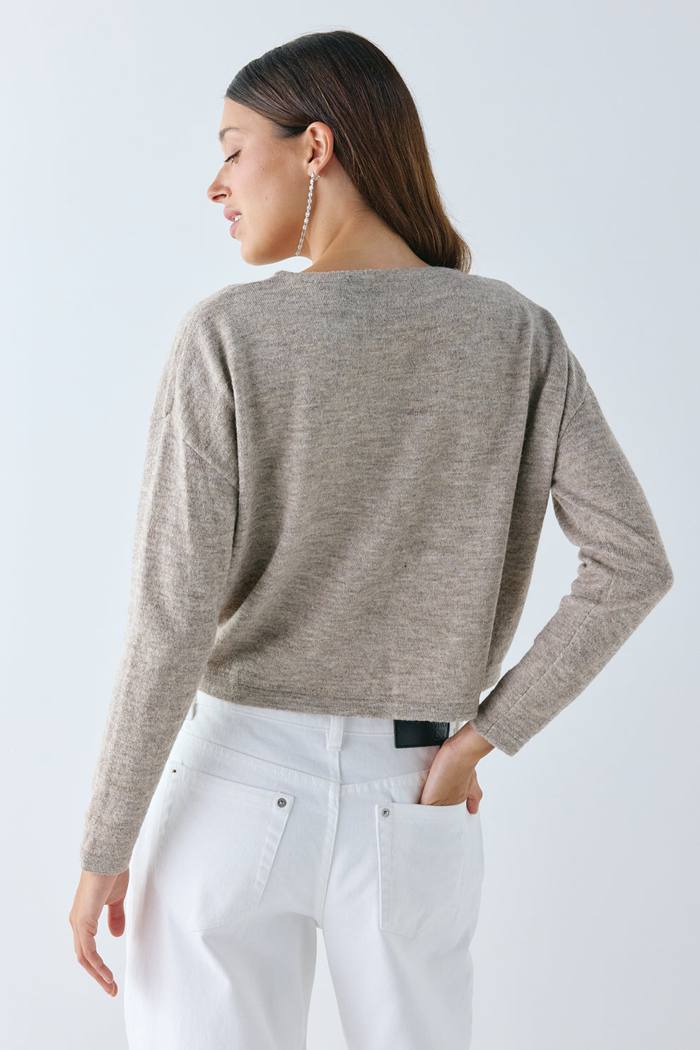 Sanne Knit Cardigan Taupe Marle