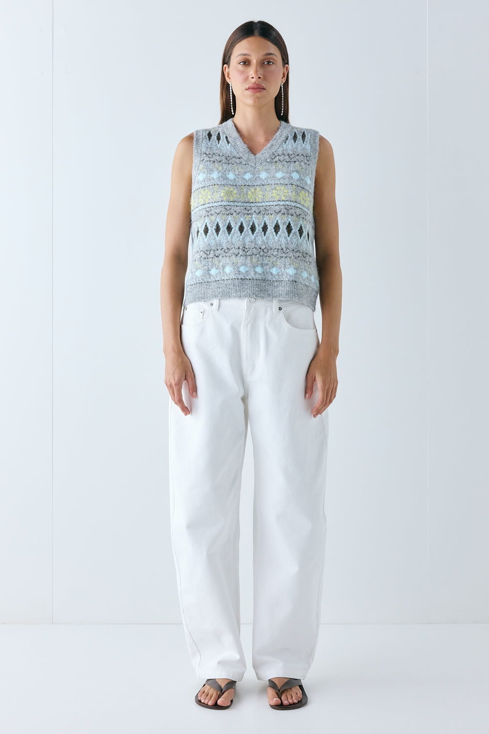 Olympia Knit Vest Grey 