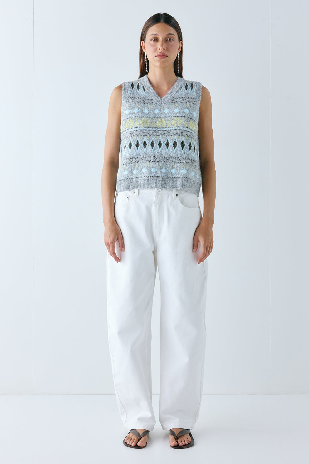 Olympia Knit Vest Grey 