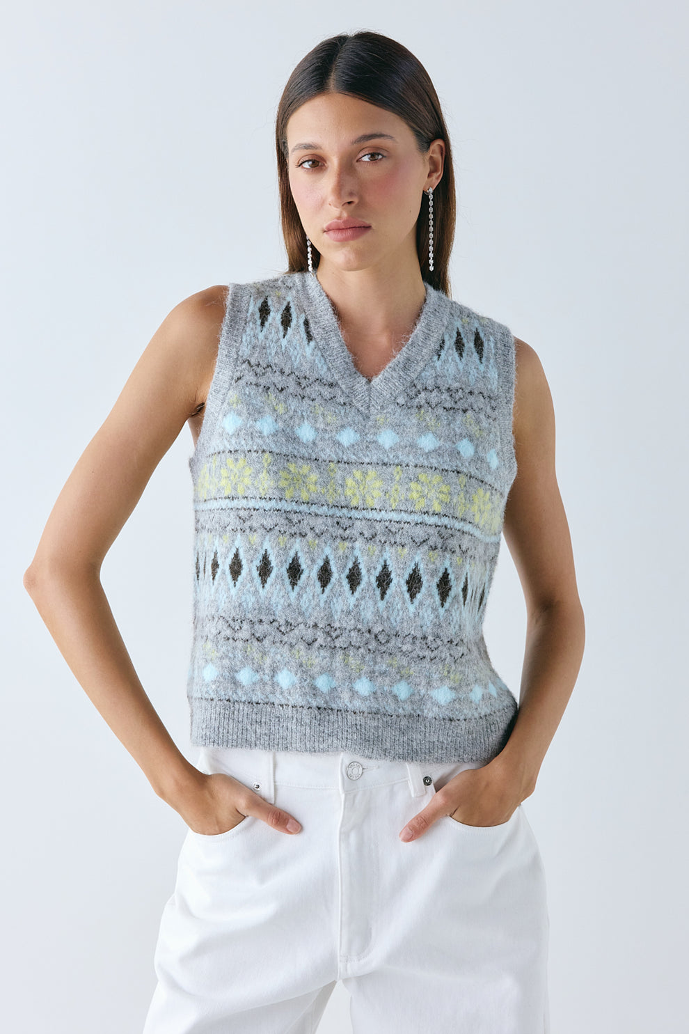 Olympia Knit Vest Grey - size:Nuria:AU 6 / US 2