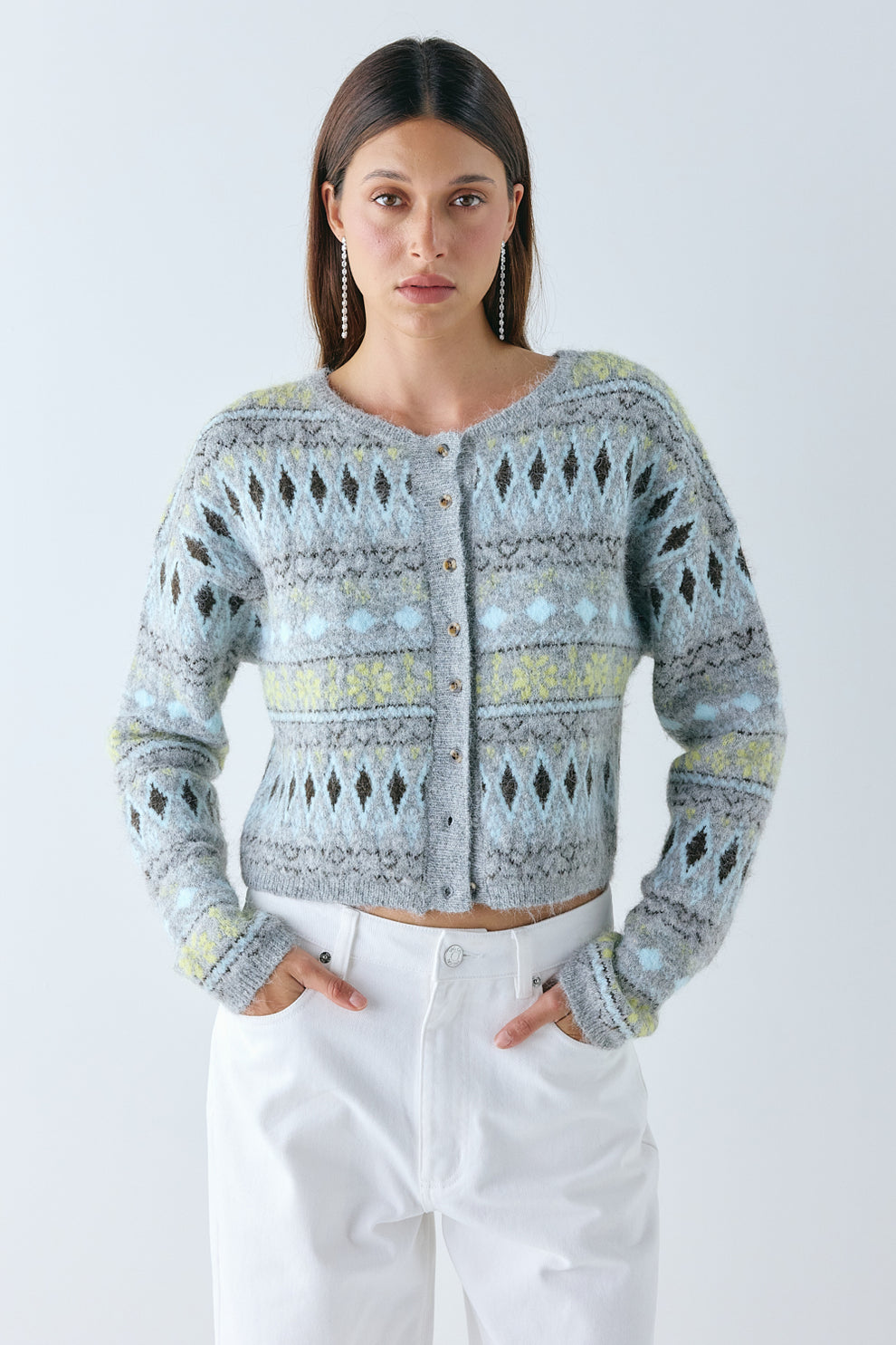 Jagger Knit Cardigan Grey - size:Nuria:AU 6 / US 2