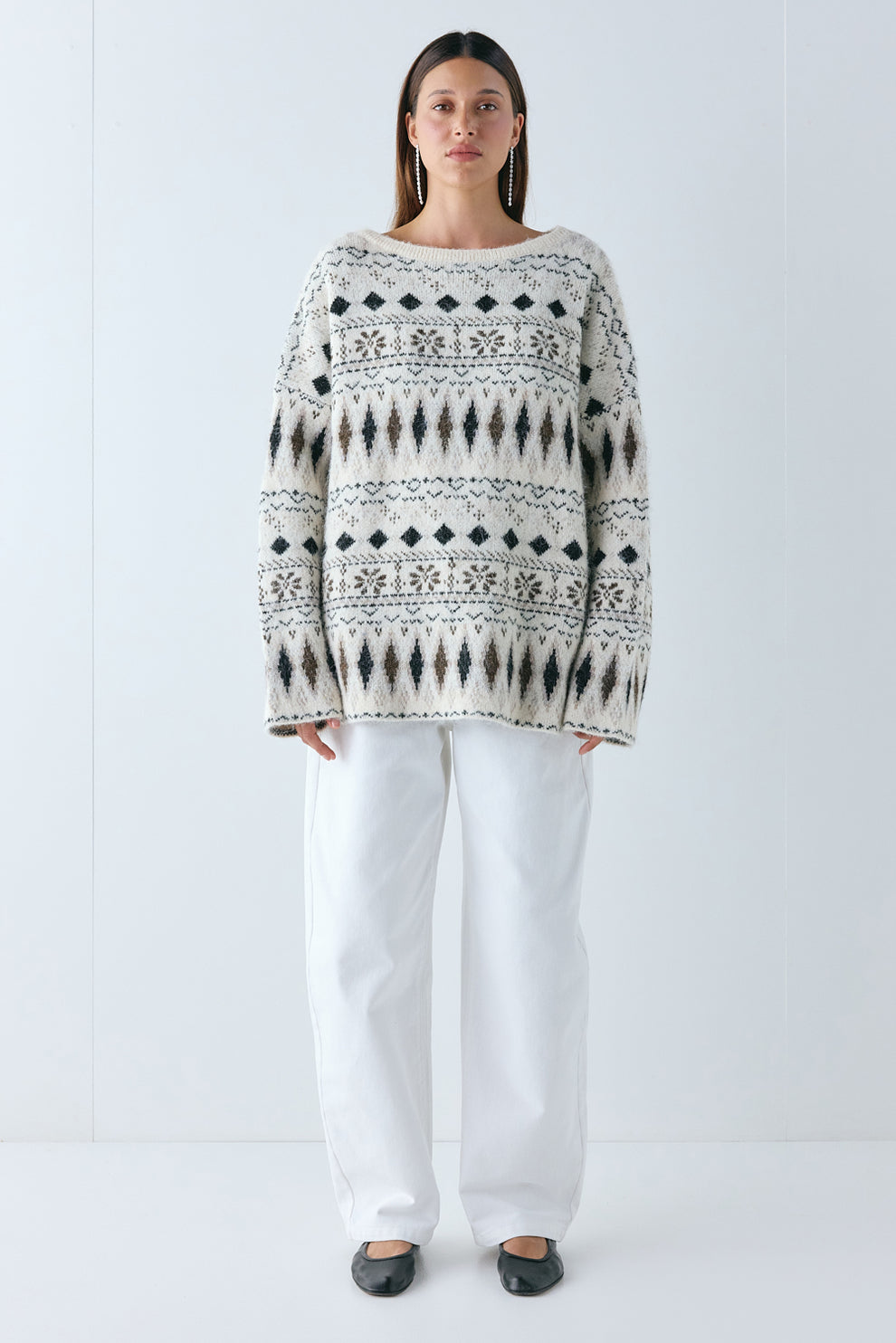 Clara Knit Jumper Brown Fair Isle