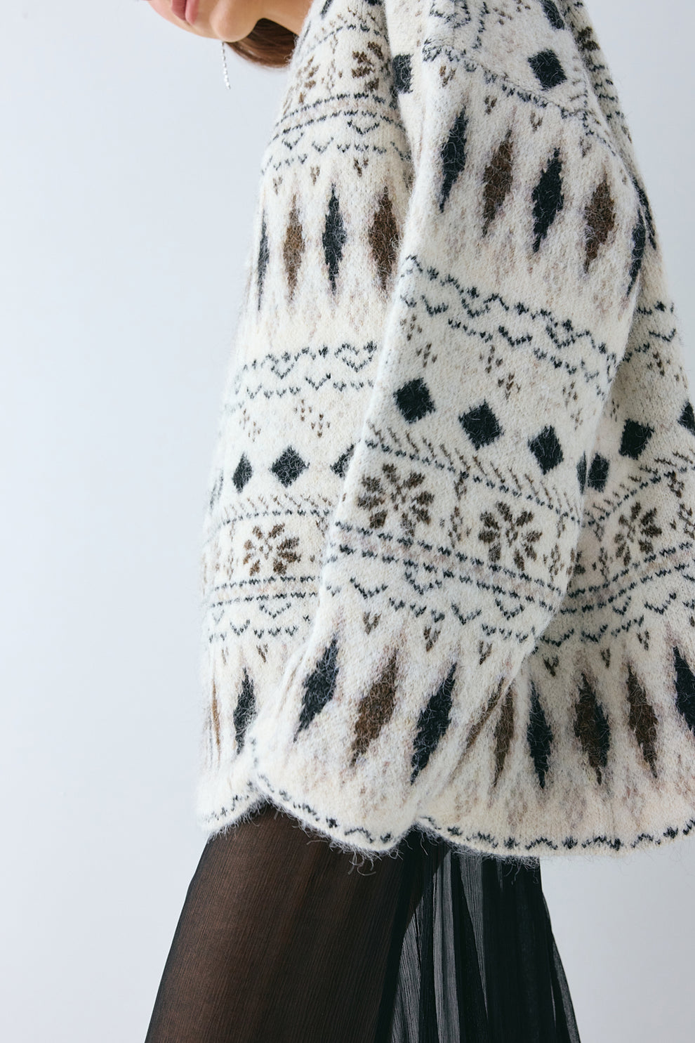 Clara Knit Jumper Brown Fair Isle