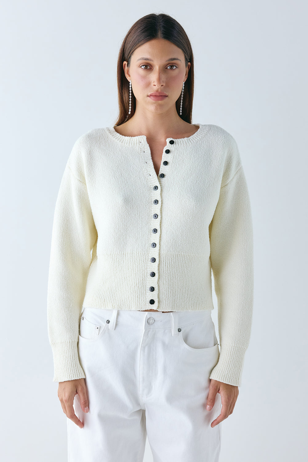 Minnie Knit Cardigan Cream - size:Nuria:S