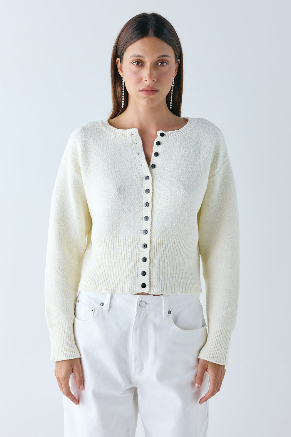 Minnie Knit Cardigan Cream - size:Nuria:S