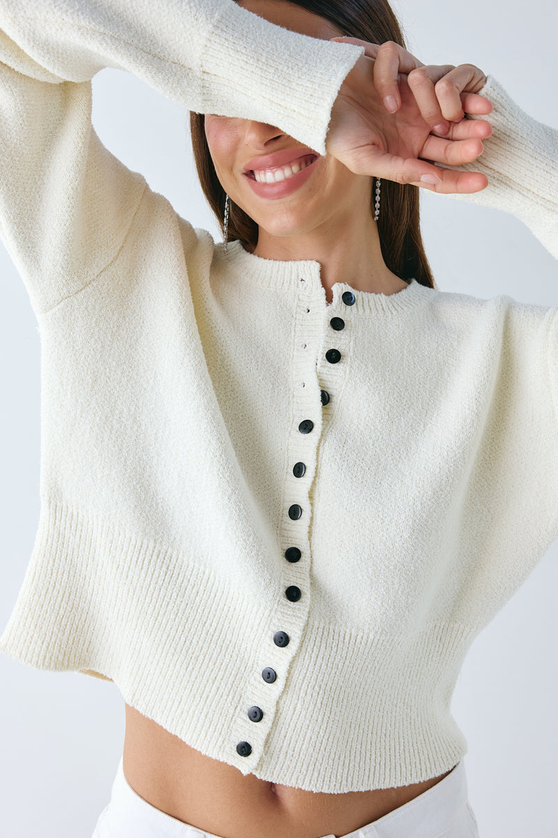 Minnie Knit Cardigan Cream