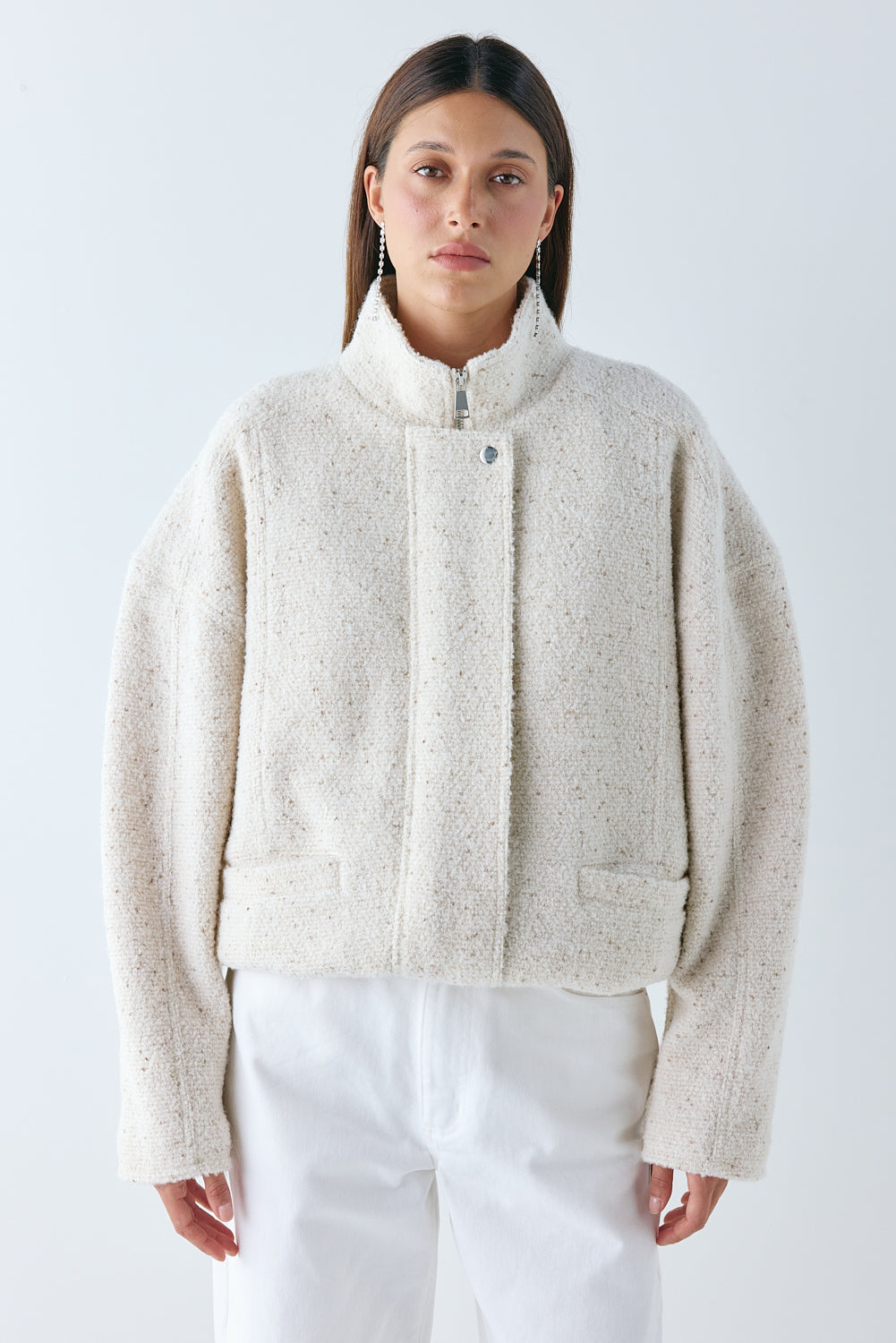 Lennon Bomber Jacket Cream - size:Nuria:AU 6 / US 2