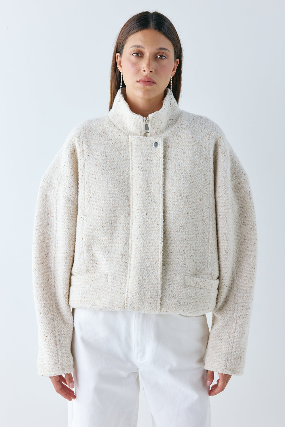 Lennon Bomber Jacket Cream - size:Nuria:AU 6 / US 2