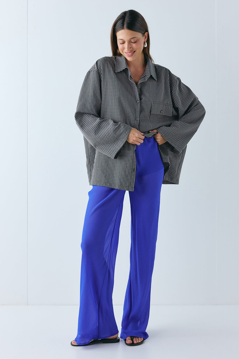 Remi Sheer Pants Cobalt