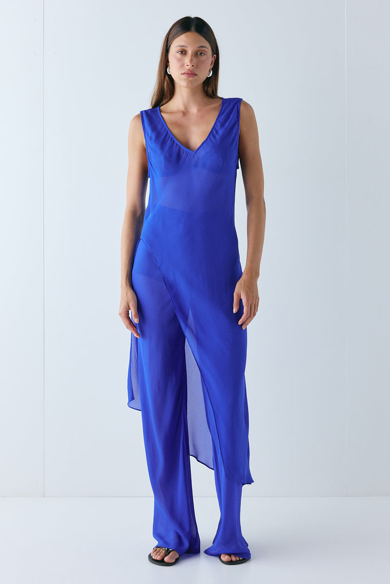 Remi Sheer Pants Cobalt