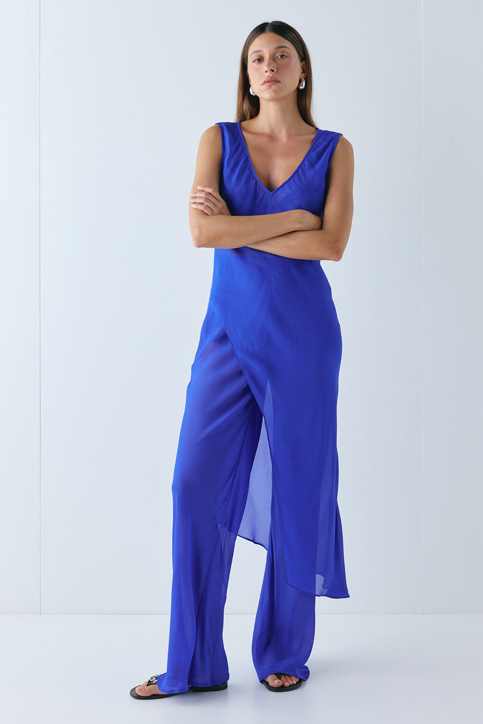 Remi Sheer Pants Cobalt